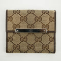 Gucci Brown GG Canvas x Leather Compact Wallet #2628