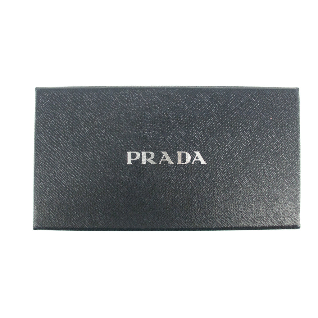 Prada Blue Saffiano Leather Long Bow Zip Around Wallet #3427
