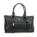 Prada Vitello Phenix Black Top Handle 2Way Shopping Shoulder Bag #3577