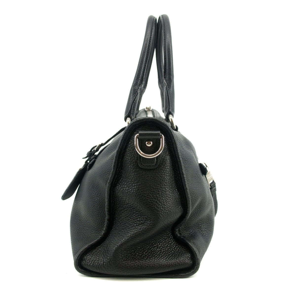 Prada Vitello Phenix Black Top Handle 2Way Shopping Shoulder Bag #3577