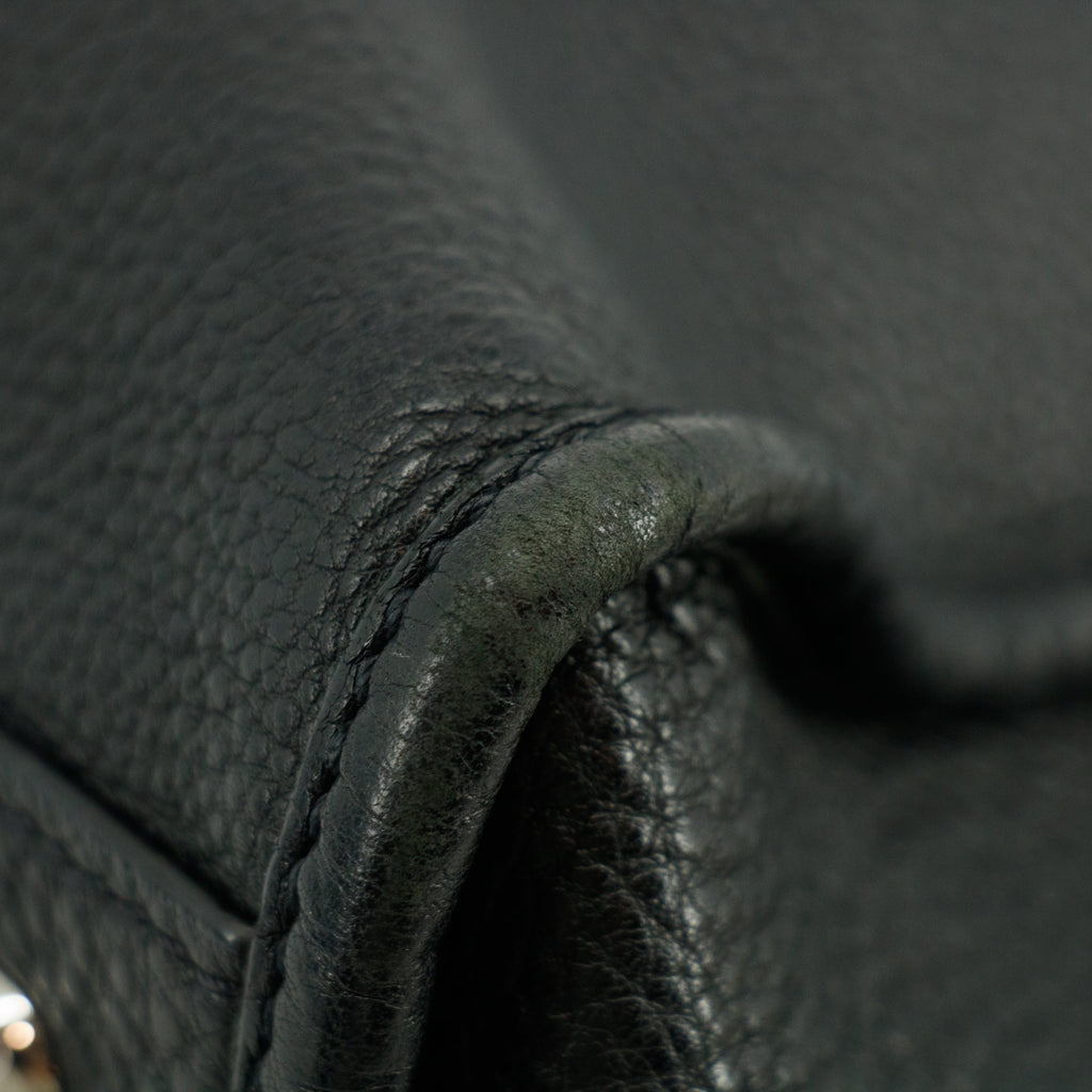 Prada Vitello Phenix Black Top Handle 2Way Shopping Shoulder Bag #3577