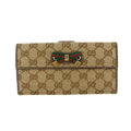 Gucci GG Canvas Beige Bow Long Wallet #3585