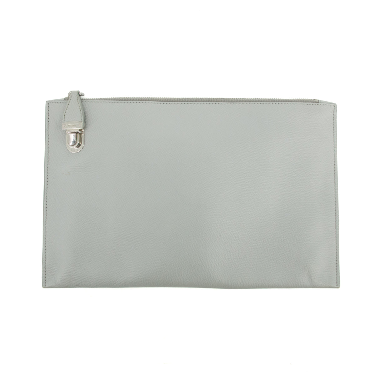 Prada Saffiano Leather Grey Clutch Bag #3727