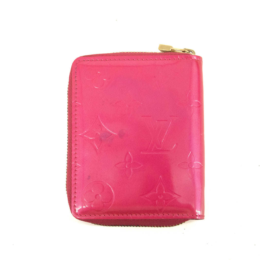 Louis Vuitton Neon Pink Vernis Zippy Compact Wallet #3930