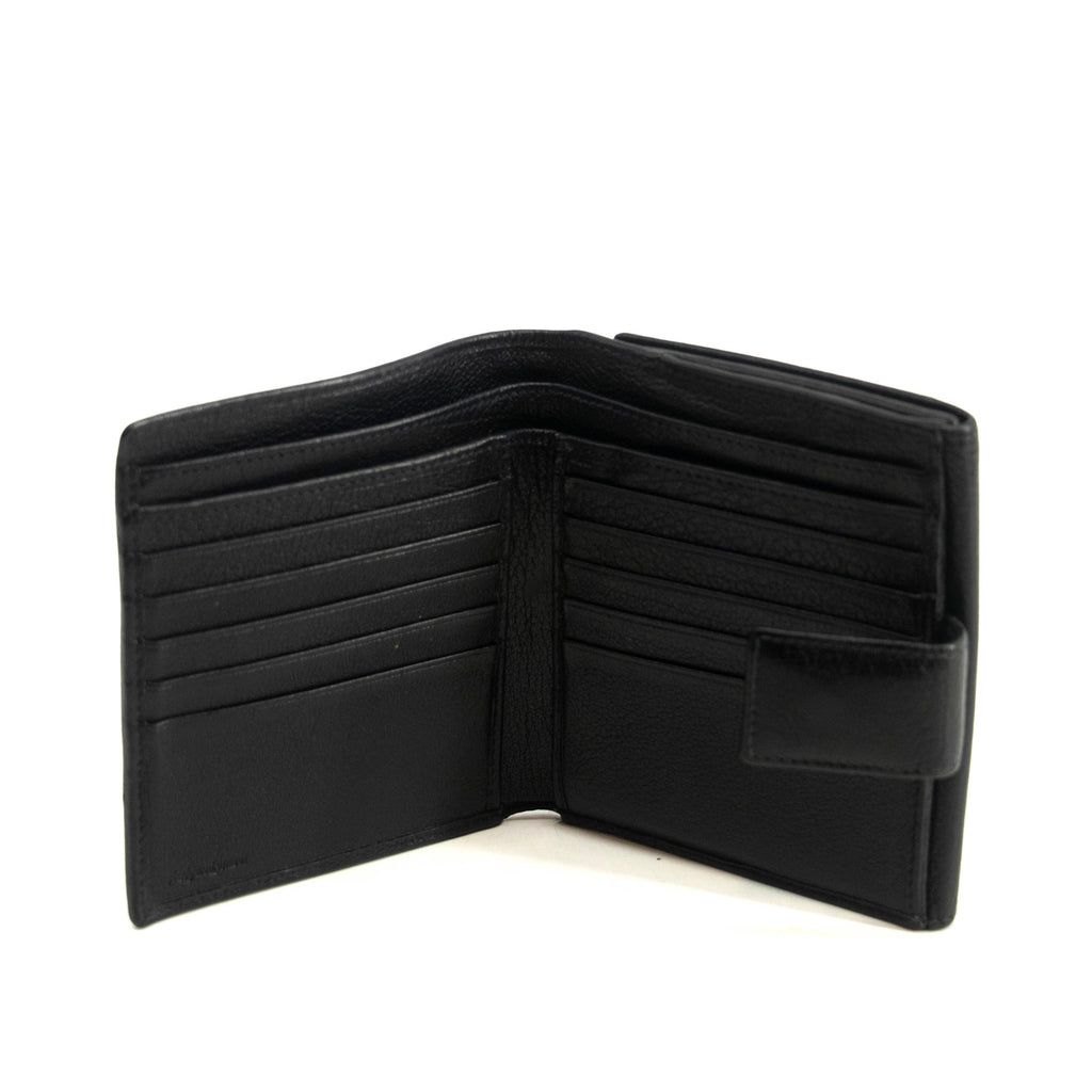 Yves Saint Laurent Black Rive Gauche Leather Compact Wallet #3963