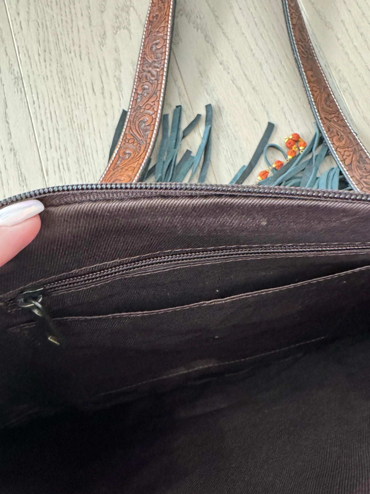 Howdy Tooled Leather Handbag Purse