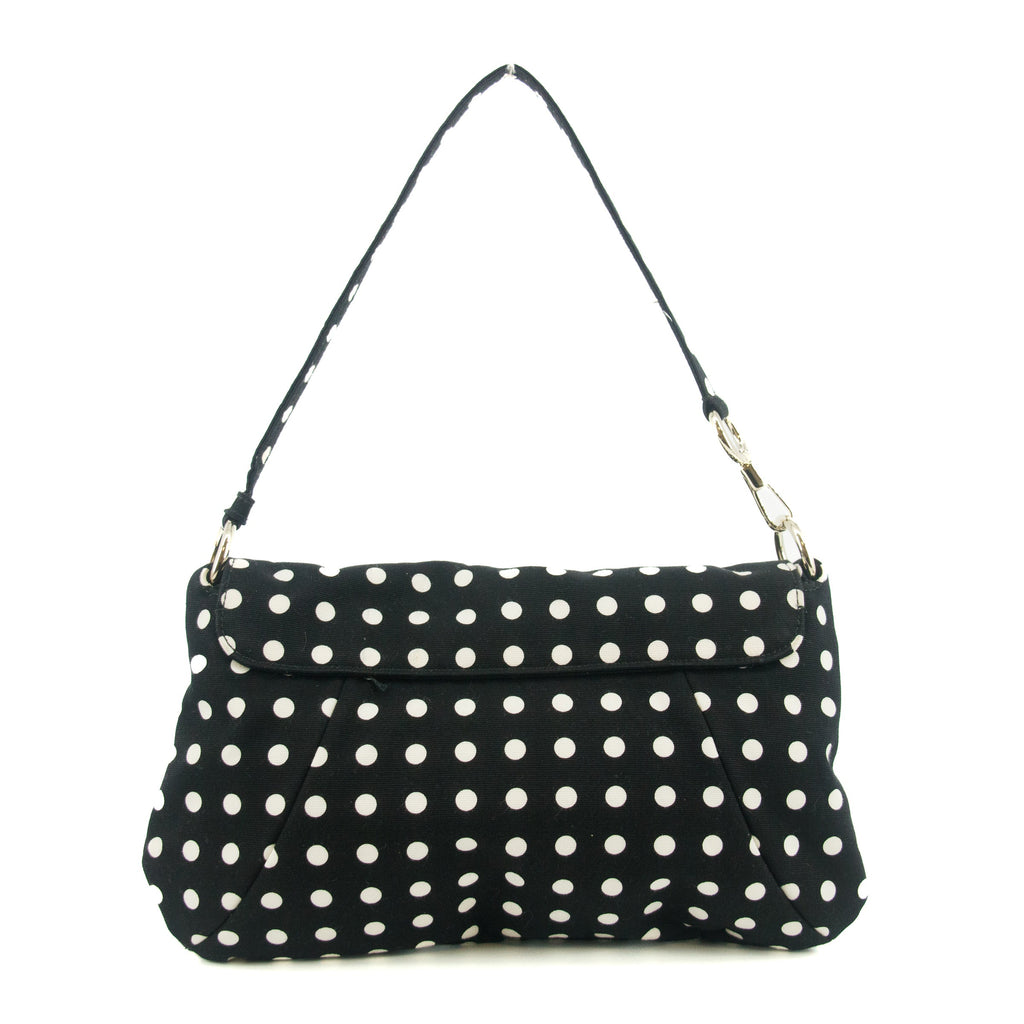 Yves Saint Laurent Canvas Black Polka Dot Shoulder Bag #5276