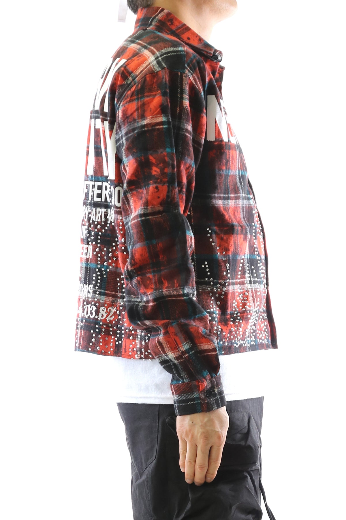 VERIN Heavy Flannel Crop Top Button Down Shirt