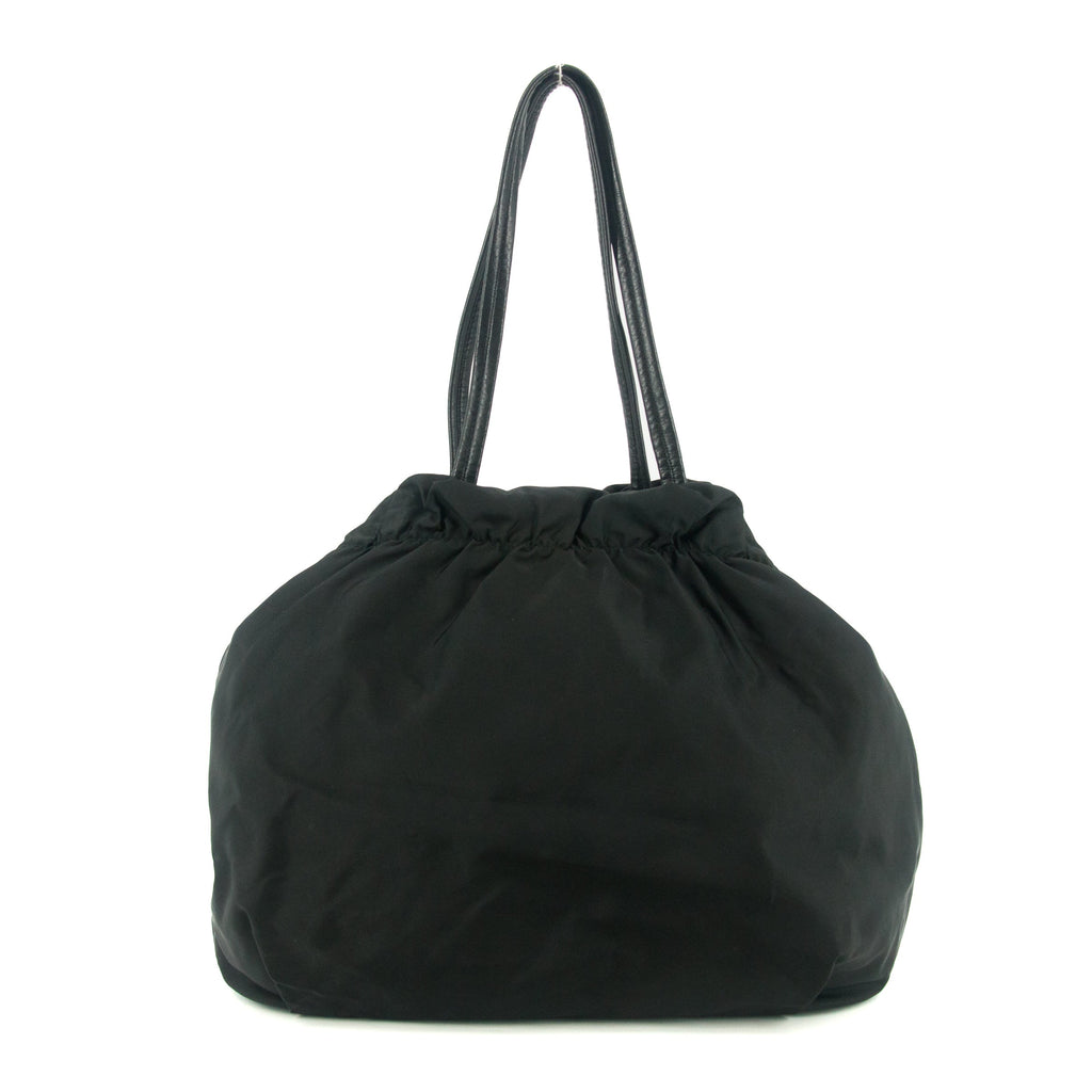 Prada Black Tessuto Nylon x Leather Shoulder Bag #7704