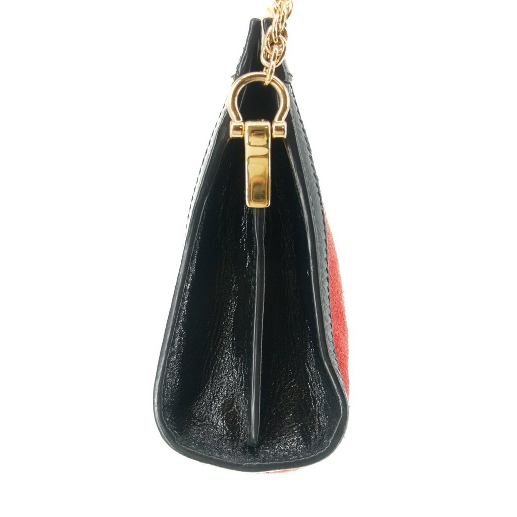 Gucci Red Ophidia Sherry Line GG Marmont Suede x Leather Shoulder Bag #7713