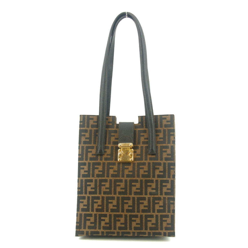 Fendi Vintage FF Zucca Pattern Canvas Shoulder Bag  #9348