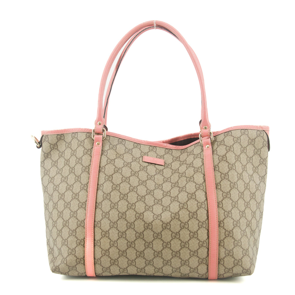 Gucci GG Canvas Brown x Pink Trim Shoulder Bag #9378