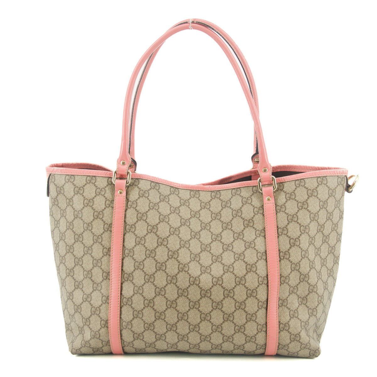 Gucci GG Canvas Brown x Pink Trim Shoulder Bag #9378