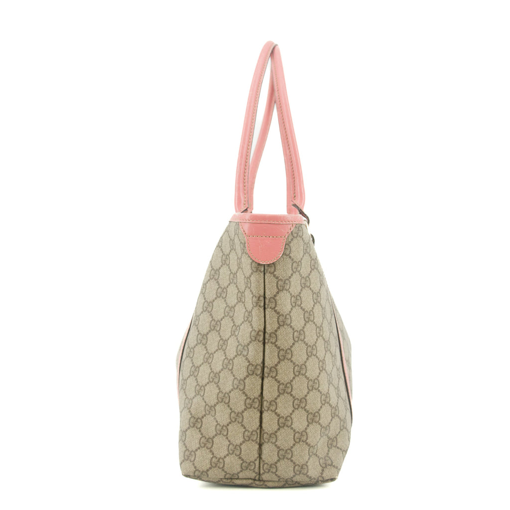 Gucci GG Canvas Brown x Pink Trim Shoulder Bag #9378