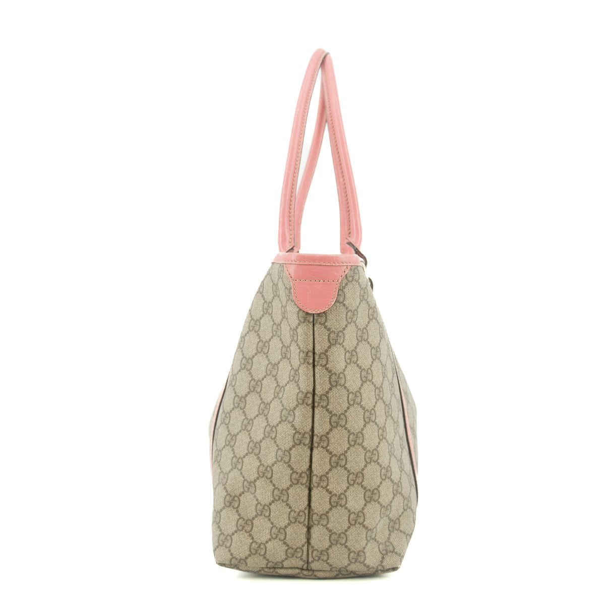 Gucci GG Canvas Brown x Pink Trim Shoulder Bag #9378