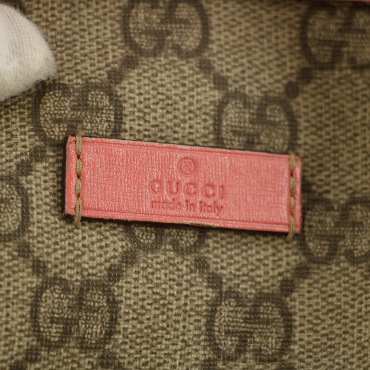 Gucci GG Canvas Brown x Pink Trim Shoulder Bag #9378