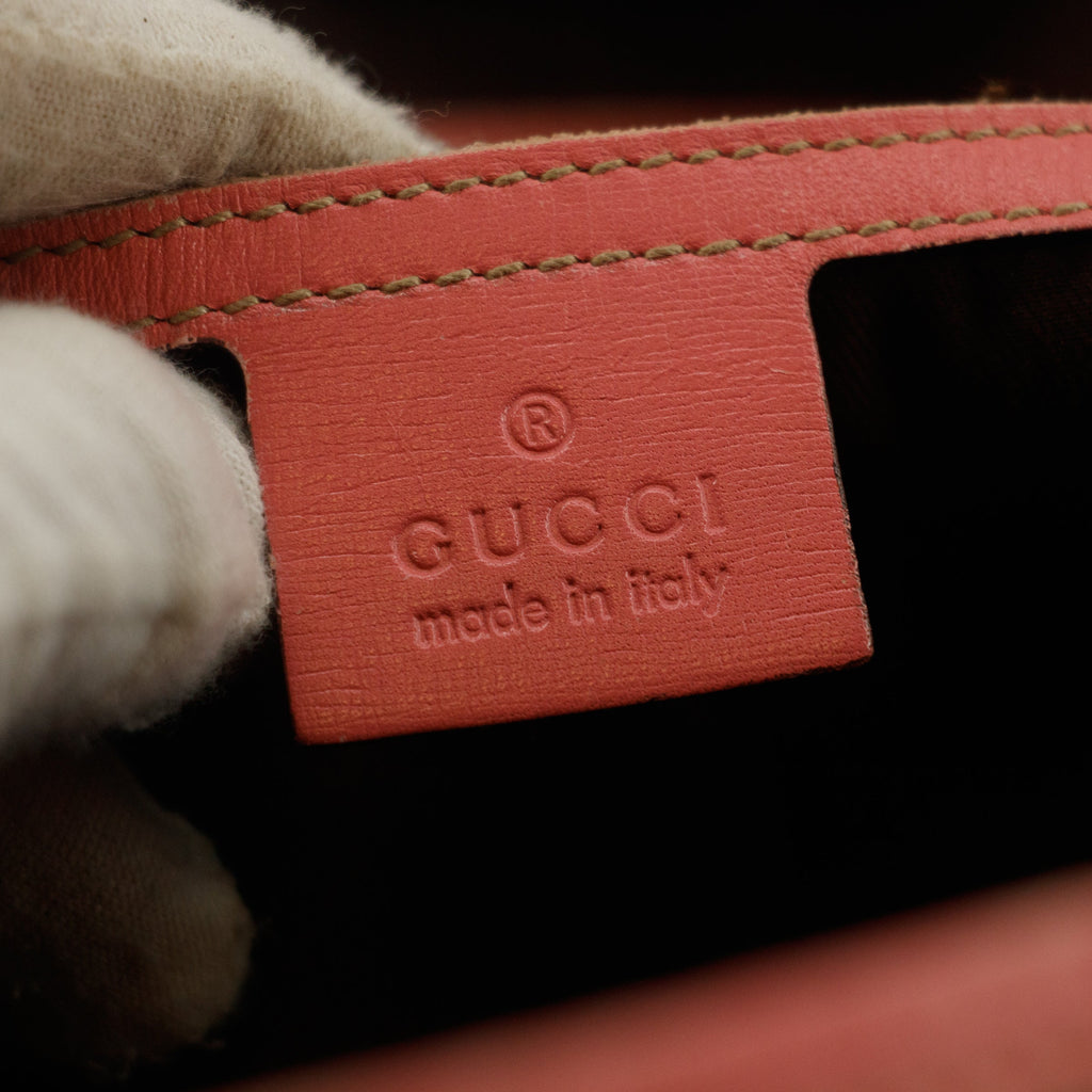 Gucci GG Canvas Brown x Pink Trim Shoulder Bag #9378