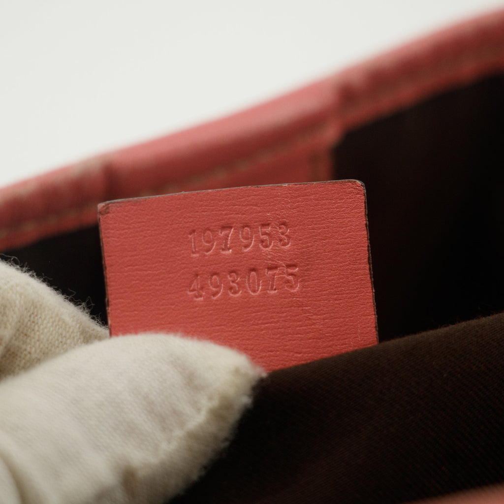 Gucci GG Canvas Brown x Pink Trim Shoulder Bag #9378