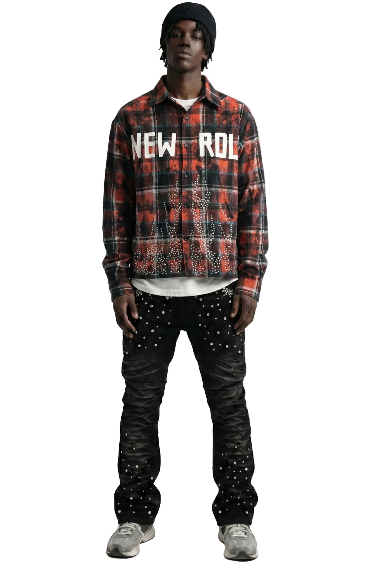 VERIN Heavy Flannel Crop Top Button Down Shirt
