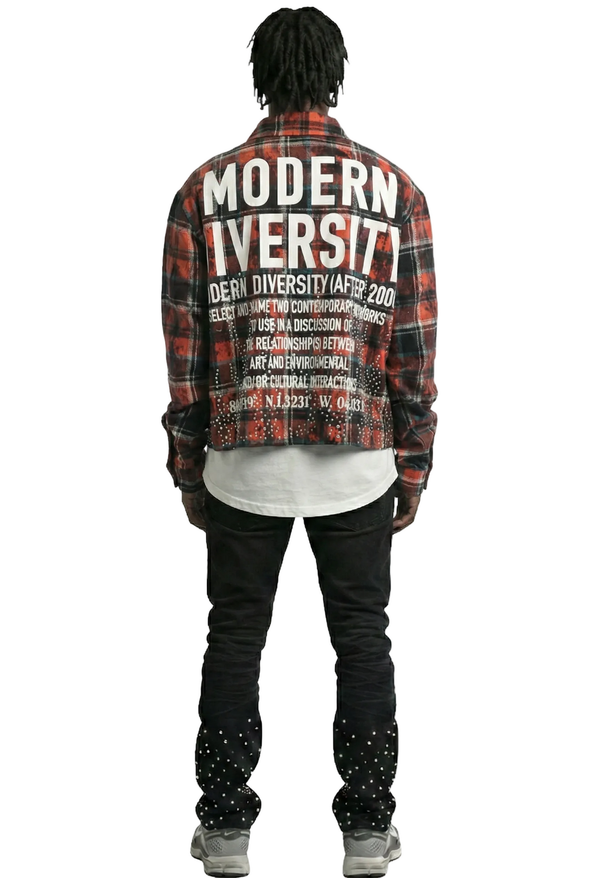 VERIN Heavy Flannel Crop Top Button Down Shirt