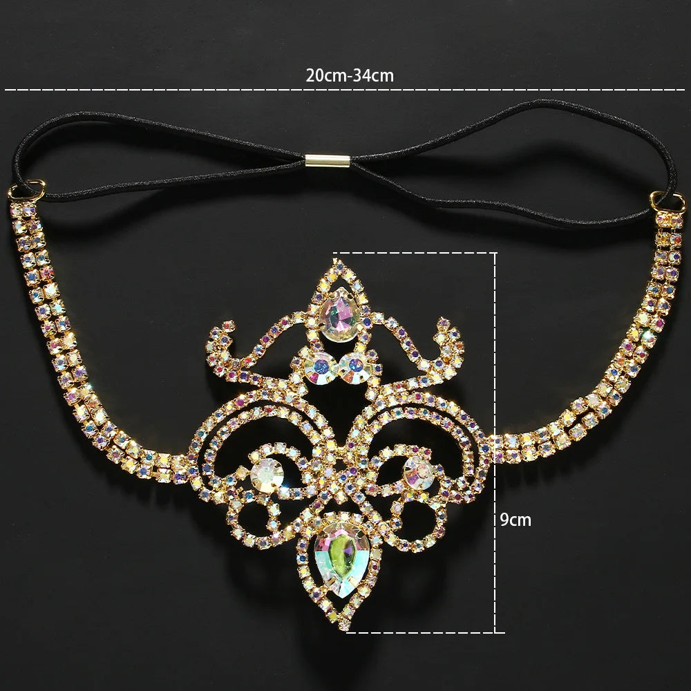 Geometric Rhinestone Thigh Chain – Elastic Crystal Leg Jewelry for Festivals, Raves & Clubwear