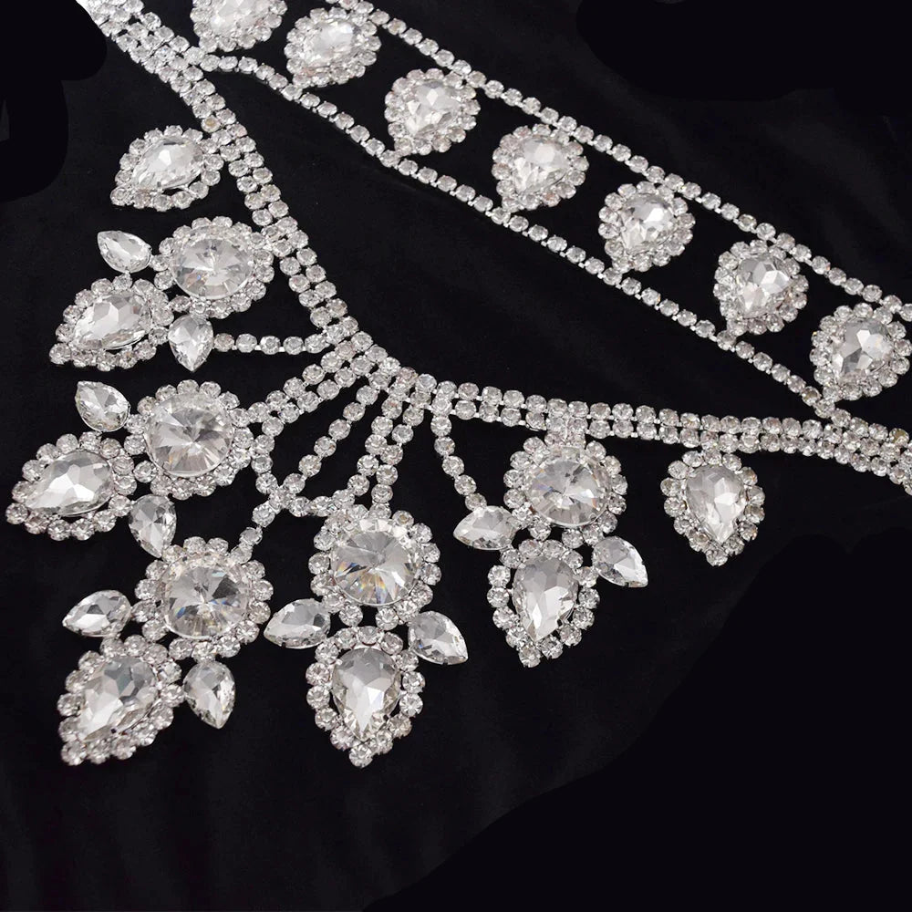 Large Crystal Drop Pendant Necklace