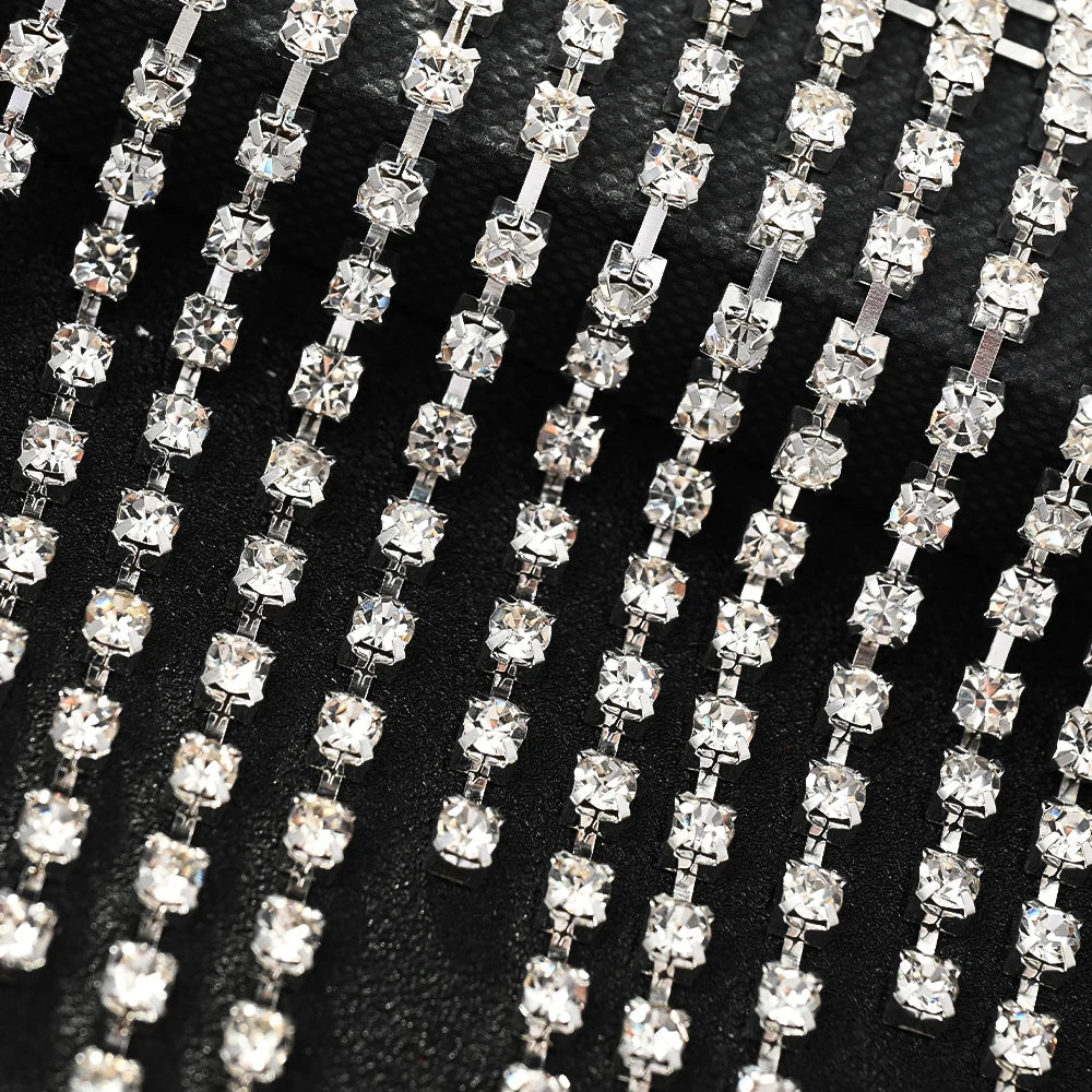 Rhinestone Fringe Tassel Ankle Chains
